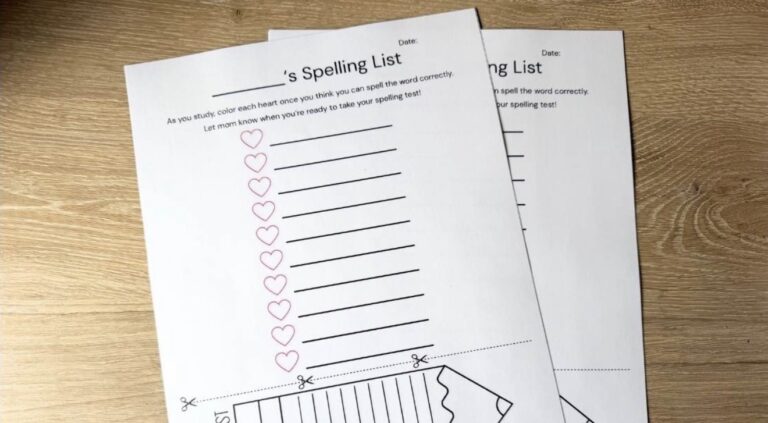 Simple Spelling Lists for Homeschool